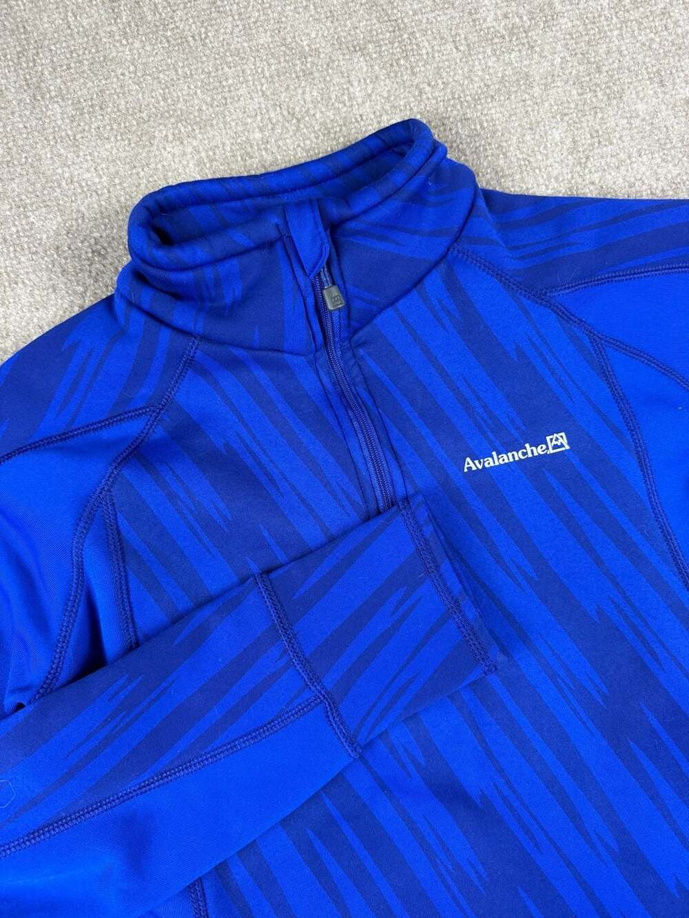 Avalanche Blue Abstract Pattern Warm Winter 1/4 Zip Performance Pullover Women’s